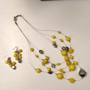 Beaded earrings and necklace set